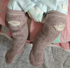 童泰（TONGTAI）婴儿袜子宝宝长筒袜男童女童毛圈袜儿童袜头高筒袜紫色0-6月 实拍图