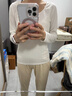 优衣库女装HEATTECH棉混纺U领T恤/8分袖保暖衣内衣478963 480281 478963/01乳白色 S 实拍图
