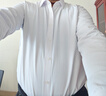 罗蒙（ROMON）纯色商务职业正装男士白衬衫工装外套长袖衬衣男CS108白色3XL 实拍图