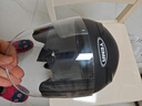 野马（YEMA）摩托车头盔男女士电动车3C认证大码半盔冬季保暖防雾电瓶车安全帽 均码-皮雅黑字母 透明镜片+防雾贴片 实拍图