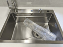 奈田（NTNO）厨房水槽大单槽洗菜盆一体盆304不锈钢加厚5.0压纹耐磨集渣洗碗槽 雅银集渣大单槽+三挡抽拉龙头 60*46cm【台控下水-加厚5.0】 实拍图