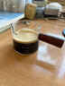CLITON日式木柄玻璃奶盅奶罐耐热量杯拉花杯带刻度奶泡双嘴小奶壶75ml 实拍图
