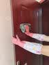 禧士冠家务手套加厚洗碗手套防水橡胶洗衣服家务加绒加长型保暖款手套 3双冬季加绒款｜46厘米束口粉色 实拍图