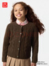 优衣库童装女童souffle yarn舒芙蕾开衫长袖毛衣外套478173 38 深褐色 150 实拍图