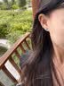 金大福海蓝宝石耳钉女纯银耳饰夏天宝石耳环喜庆生日礼物送女友 实拍图