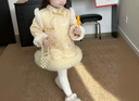 G.duck小黄鸭汉服女童旗袍裙子冬季拜年服女宝宝加绒连衣裙儿童过年衣服 黄色 100 建议2~3岁【 90-100cm】cm 晒单实拍图