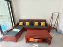 辰娅 沙发 胡桃木实木沙发组合现代中式客厅冬夏两用贵妃储物木家具 四人位+贵妃+长茶几+电视柜 实拍图