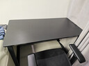 馨美凯电脑桌台式家用简易书桌办公桌简约现代工作台租房卧室学习写字桌 【单桌1.6cm厚桌面】黑架+碳纤色 长120cm*宽60cm*高74cm 实拍图