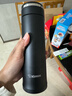 象印（ZO JIRUSHI） 保温杯304不锈钢真空保温保冷杯带滤网泡茶水杯子 JTE46-BA黑色 460ml 实拍图