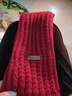 百搭韩版针织毛线红色围巾女2024圣诞冬季高级感新年礼物情侣围脖 针织围巾-酒红色-1个装-保暖 1 实拍图