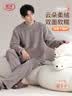 浪莎男士睡衣男加厚珊瑚绒圆领套头套装保暖家居服可外穿2026柔雾灰 实拍图