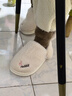 洁丽雅棉拖鞋女士秋冬季外穿可爱居家情侣包跟保暖毛毛绒拖鞋男棉鞋冬天 米白 【1.0 经典款｜店长力荐】 38-39 (适合37-38码) 实拍图