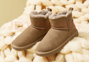 意尔康雪地靴女短筒棉鞋加绒女靴保暖面包鞋 26322W 浅棕色 38  实拍图