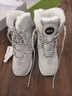 雪中飞雪地靴男女款2025冬季东北加绒加厚保暖高帮抗寒情侣棉鞋 灰色 37 实拍图
