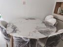 博圣瑞轻奢亮光岩板伸缩餐桌椅组合家用小户型现代简约客厅实木折叠饭桌 岩板伸缩餐桌+贝勒椅*6 130cm 80cm*75cm 实拍图