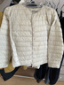 鸭鸭（YAYA）佟丽娅同款轻薄羽绒服女新款冬季短款圆领内胆修身时尚薄外套男 米白色【女款无领】 3XL 【建议140-155斤】 实拍图