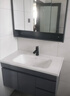 恋派浴室柜 陶瓷一体盆卫生间洗脸盆柜组合悬挂式洗漱台智能洗手盆柜 普通镜柜】珠光灰+陶瓷盆 70cm 实拍图