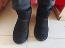 U·B·Z 防水雪地靴男士短筒2026新款冬季短靴 加绒防滑一脚蹬面包鞋 自然黑 42 实拍图