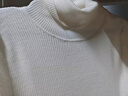 优衣库女装精纺美利奴羊毛罗纹两翻领针织衫/长袖毛衣478337 01 乳白色 M 实拍图