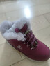 足力健老人鞋雪地靴加厚棉鞋羊毛鞋2296303D 女/雅致红 37 实拍图