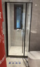 东鹏淋浴房一字浴室玻璃隔断浴屏淋浴隔断内外开极窄平开门干湿分离 1.1-1.19*2米 极窄内外开 【1.0壁厚不锈钢+一体轴】枪灰/雅黑/亮银可选 实拍图