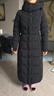 坦博尔鹅绒服女长款连帽收腰加厚女士羽绒服550890D 能量黑V字绗线155 实拍图