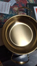 【韩剧同款】加厚不锈钢干锅海鲜锅火锅金色平底浅锅双耳锅泡面锅 迷你款17cm【金色】双柄汤锅 实拍图