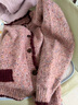 百图betu女装春季新款复古针织开衫撞色小香风毛衣外套女2401T74 粉红 L 实拍图