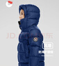 保姆鹅  【风墙】儿童羽绒服宝宝中长款护脸加厚外套保暖童装[NG2664] 藏蓝 120 实拍图