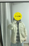 优衣库男装女装灯芯绒工装衬衫长袖衬衣休闲复古480295 01 乳白色 XS 实拍图