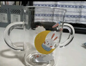 富光玻璃杯家用儿童牛奶杯子带刻度吸管水杯 宝宝冲泡奶粉杯带把手 实拍图