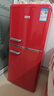 志高复古小冰箱迷你小型双门家用 冷藏冷冻两用节能轻音电冰箱 欧式现代家装网红颜值款化妆品茶叶 132升双门复古红【上冷冻下冷藏】 实拍图