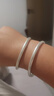 顺庆银楼古法银手镯哑光9999足银男女传承镯子饰品闭口素圈手镯送女友 古法银镯40克-60mm配证书 实拍图