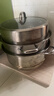 钢兴发316不锈钢蒸锅特厚复底三层汤蒸锅双层家用蒸笼汤锅多用大烧水锅 复底三层蒸锅【加厚】36cm 14英寸 实拍图