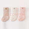 南律3双装秋冬婴儿袜加厚保暖宝宝点胶防滑袜中高筒珊瑚绒袜新生儿袜 3双装（卡其+白色+粉） S码(0-6个月) 实拍图