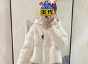 雪中飞秋冬新款亲子款【鹅绒】时尚经典短款泡芙鹅绒羽绒服侧插袋防寒 米白|8011-3350F S 155/80A 实拍图