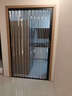 透明亚克力水晶板折叠门推拉门隐形楼梯口厨房免打孔空调隔断移门 金橡木框 下单定制 实拍图