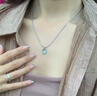 中国黄金（CHINA GOLD）S925银海蓝宝月光石项链女款锁骨链挂坠新年节生日礼物送女友老婆 【今/次日达】海蓝宝月光石项链 实拍图