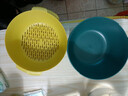 双层塑料洗菜盆沥水篮子厨房神器多功能客厅家用水果盘洗水果菜篮 青黄色 1个 实拍图