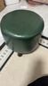 家逸（JIAYI） 实木布艺小凳子沙发脚凳换鞋凳小矮凳穿鞋软坐凳四腿户外休闲凳 墨绿色-圆形 实拍图