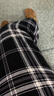 冬季休闲睡裤女秋天加绒长裤暖暖裤宽松保暖加厚家居裤 冬季格子黑色裤 均码 适合80130斤 实拍图
