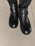 百丽（Belle）黑巧靴抓皱牛皮时装靴女2025冬新商场同款切尔西短靴E8P1DDD5 黑色-绒里 37 (235mm) 实拍图