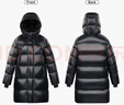高梵黑金鹅绒服先锋3.0亮面六格羽绒服男女同款冬季厚外套 黑色 XS 实拍图