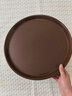 威尔基托盘防滑圆形塑料餐厅上菜盘圆茶盘酒店酒吧专用酒杯餐盘迎宾托盘 托盘塑料棕色圆形 35CM 实拍图