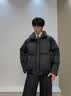 布须曼PU皮立领棉服男冬季2025新款美式短款棉衣外套男高级感棉袄面包服 M90黑色 XL 实拍图