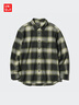 优衣库男女装法兰绒格子衬衫/长袖衬衣休闲百搭470188 470188/53草绿色 M 实拍图