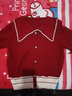 Olrain欧芮儿大翻领毛衣女春装新款复古泡泡袖上衣 红色 M 实拍图