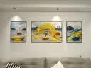 Sixpoetry 客厅装饰画现代简约沙发背景墙壁画轻奢三联晶瓷画大气高档挂画 福禄纳财（铝合金外框） 镶钻画左右50*70+中间100*70亮面 实拍图