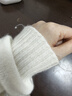 100%羊毛衫女26新款圆领气质百搭宽松毛衣纯色无缝一体针织衫 奶白 M 实拍图