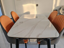 博圣瑞轻奢亮光岩板伸缩餐桌椅组合家用小户型现代简约客厅实木折叠饭桌 岩板伸缩餐桌+菠萝椅*4 130cm 80cm*75cm 实拍图